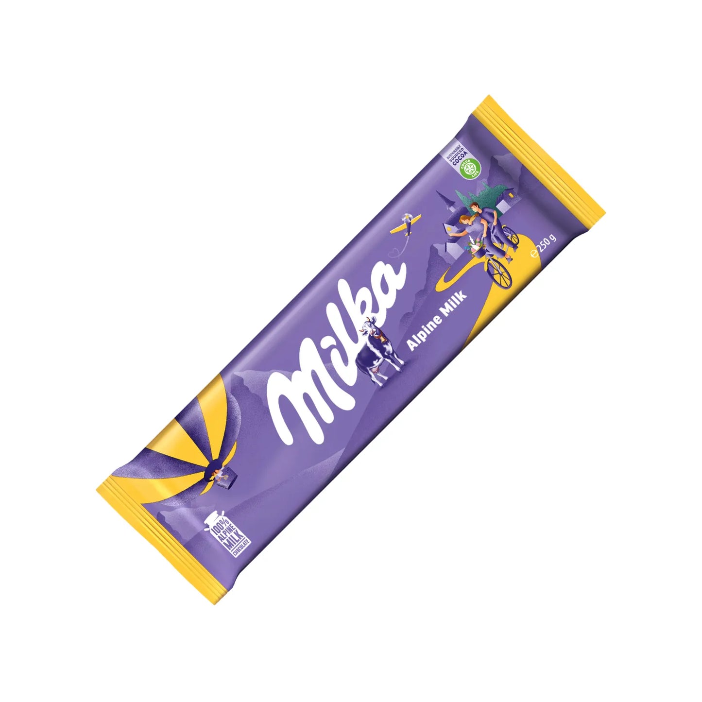 Milka Alpine Milk Chocolate Bar 250 Gr